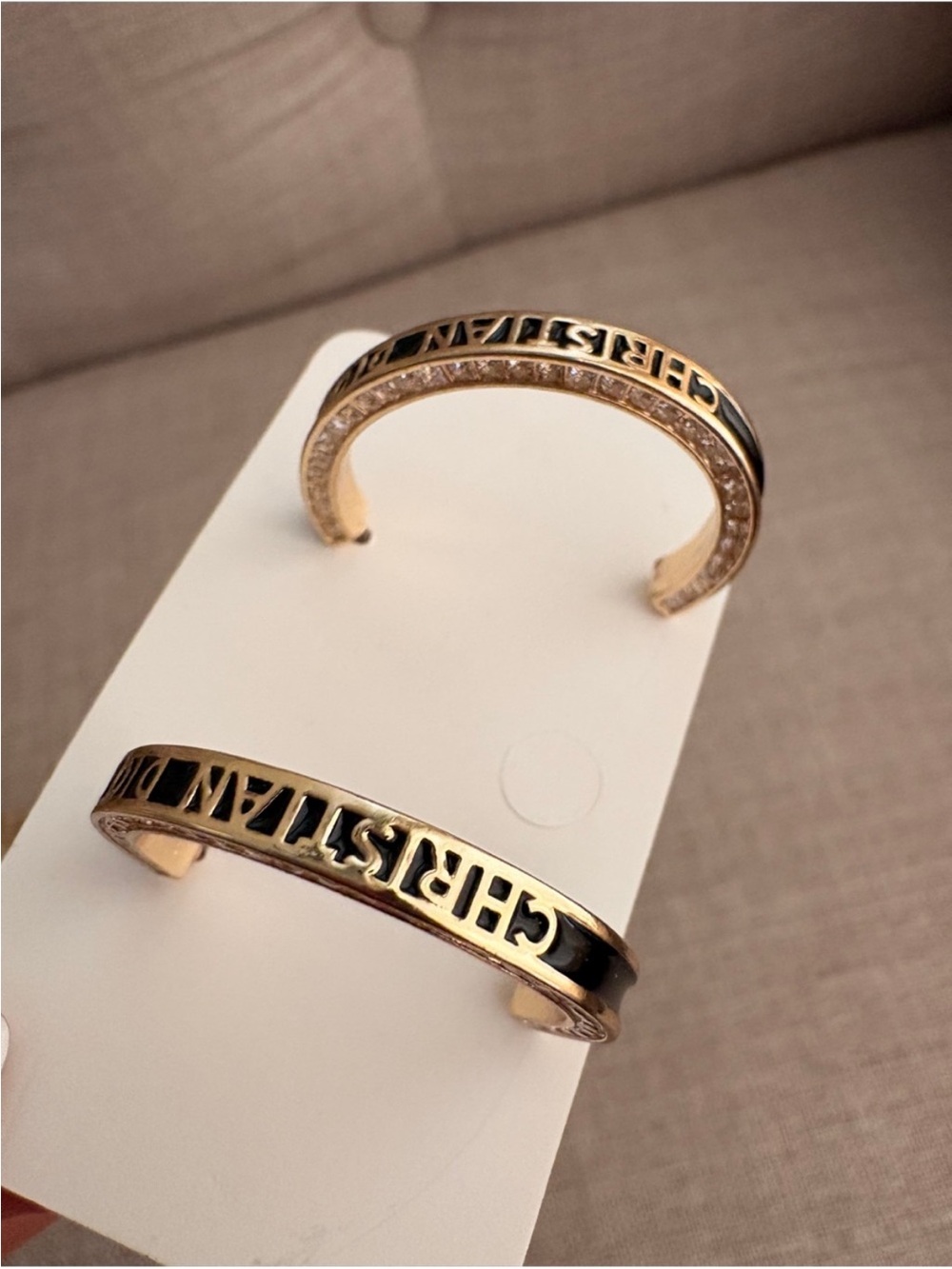 Dior Gold and Black Logo earrings